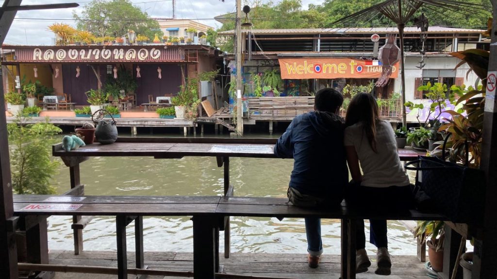 A canal side bench at Khlong Bang Luang community